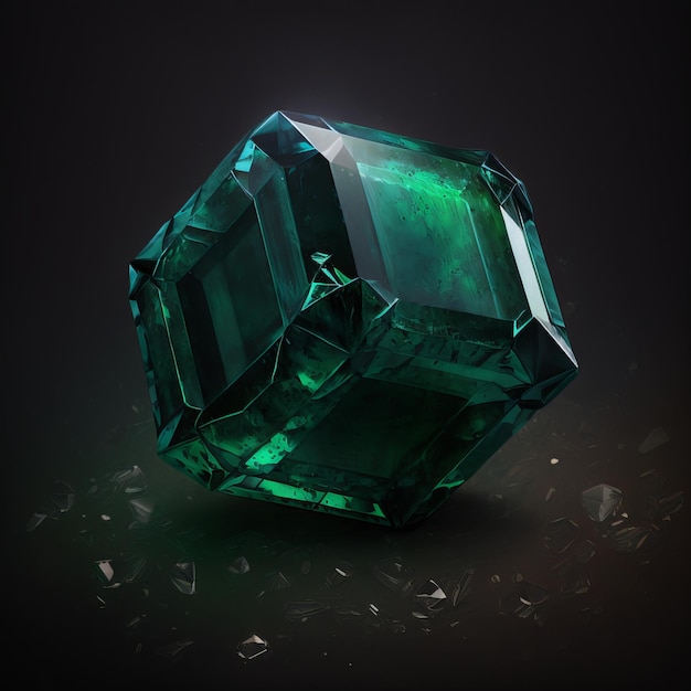 Emerald, dark background