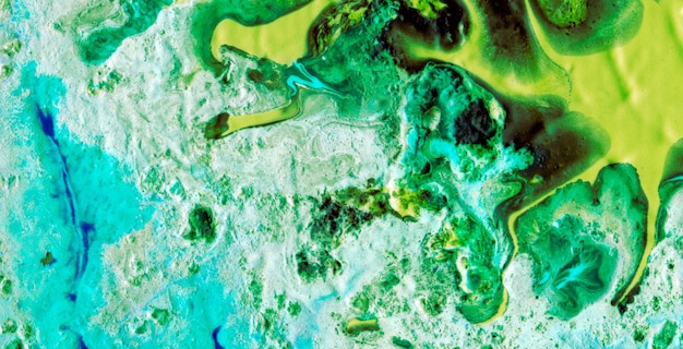 Emerald Oceans Green Liquid Paint in Abstract Swirling Motion like the Sea