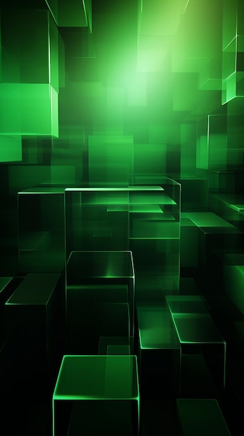 Emerald Serenity Green Abstract Background