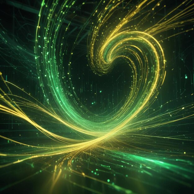 Photo emerald whirl a green abstract background featuring a spiraling design