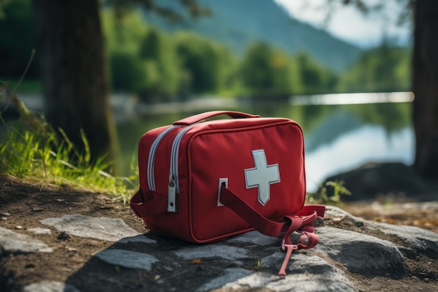 Photo emergency first aid kit by lakeside