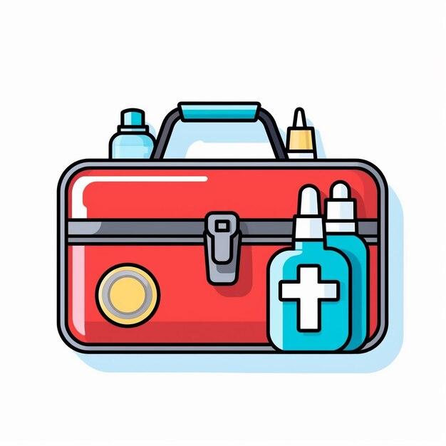 Photo emergency kit icon first aid and safety supplies art logo illustration