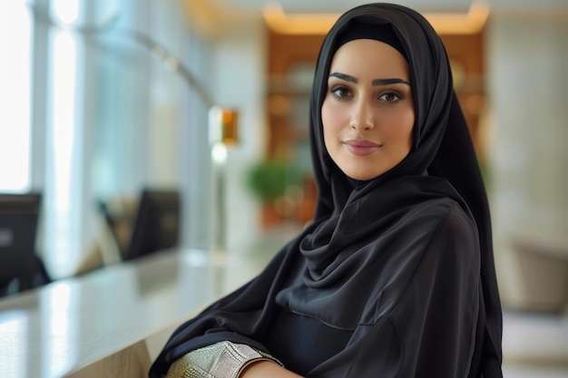 Emirati Arab woman ideal for corporate banking or office