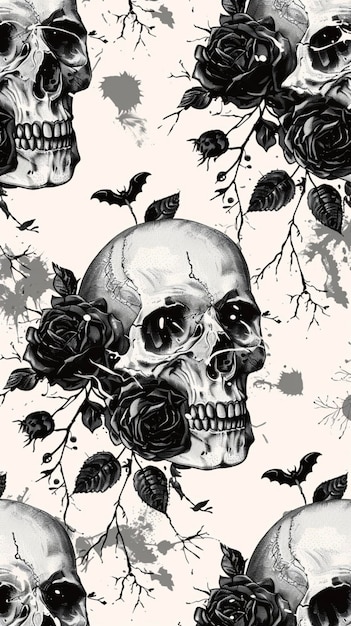 Photo emo grunge aesthetic gothic skull goth halloween vintage scary skull dead of the dead texture