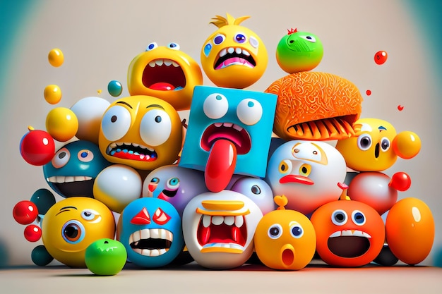 Emoji emoticon character background collection Generative AIxA