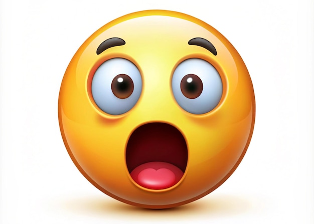 Emoji Face with an Open Mouth Expressing Surprise