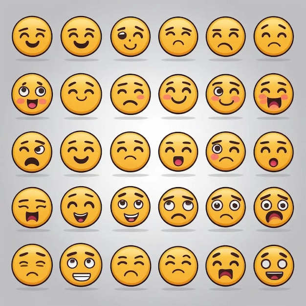 Emojis faces icon in hand drawn style Doddle emoticons vector illustration