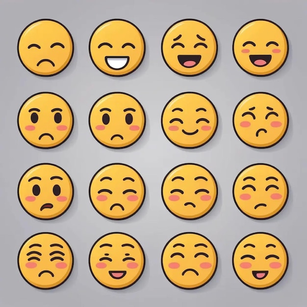 Emojis faces icon in hand drawn style Doddle emoticons vector illustration