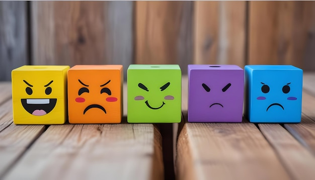 Emotional Expression Cubes Happy Laughing Sad Faces