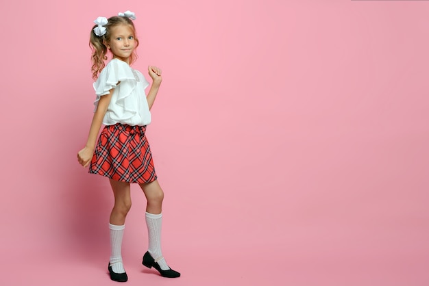 emotional little girl happy with funny facial expression emotion concept