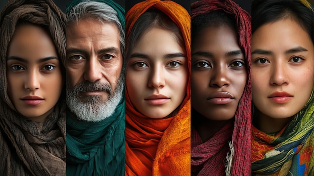 Photo emotive portraits celebrating diversity capturing the essence of various nationalities