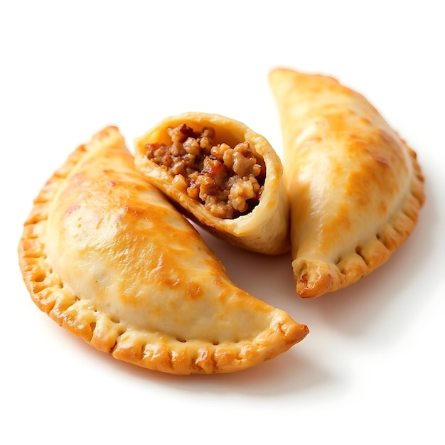 Photo empanada meat pie on white background