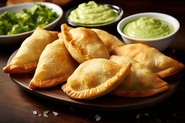 Empanadas with Chunky Avocado Dip delicious Empanadas food photography