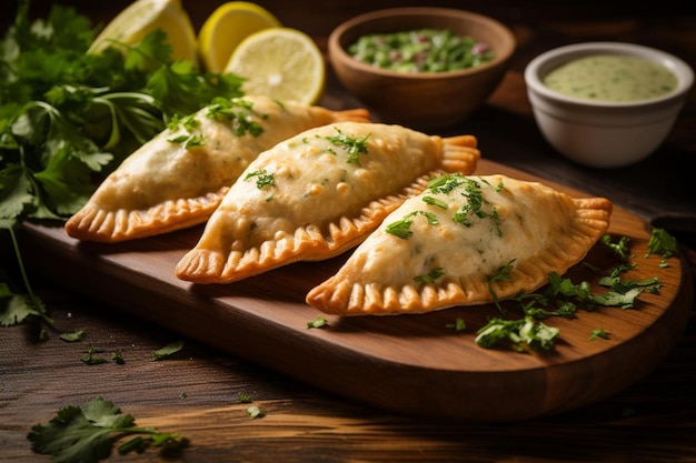 Empanadas with Fresh Herbs and Spices delicious Empanadas food photography