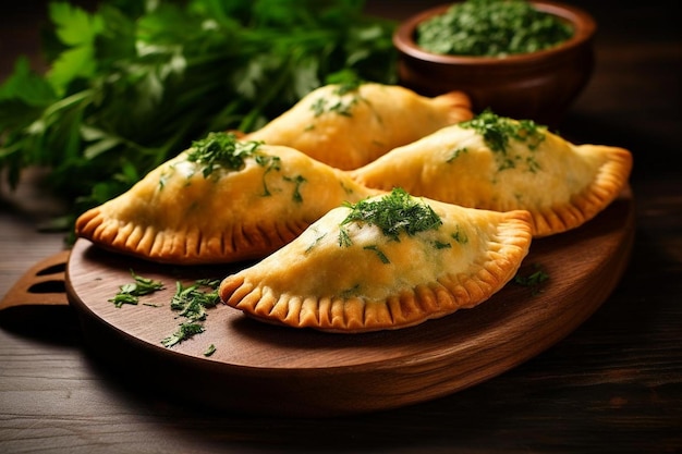 Empanadas with Freshly Chopped Parsley delicious Empanadas food photography