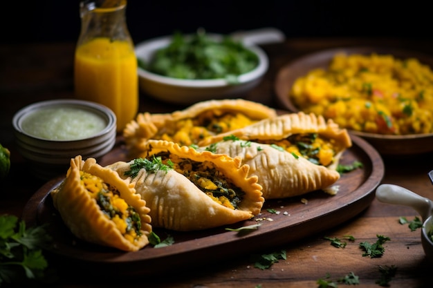 Photo empanadas with a side of butternut squash