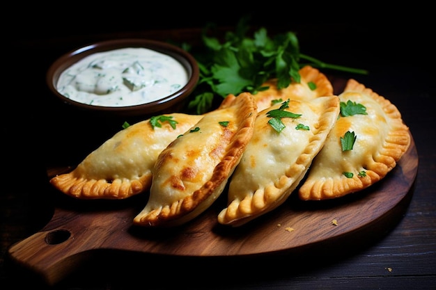 Empanadas with Zesty Garlic Sauce delicious Empanadas food photography