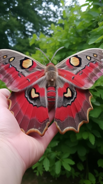 Photo emperor moth in nature abstract image texture pattern background wallpaper cover and screen