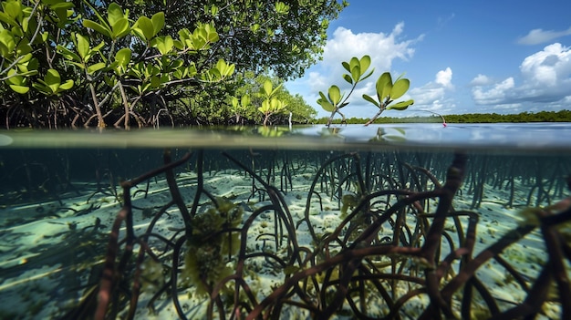 Emphasizing International Day for the Preservation of the Mangrove Ecosystem Mangrove roots anchor life in brackish waters