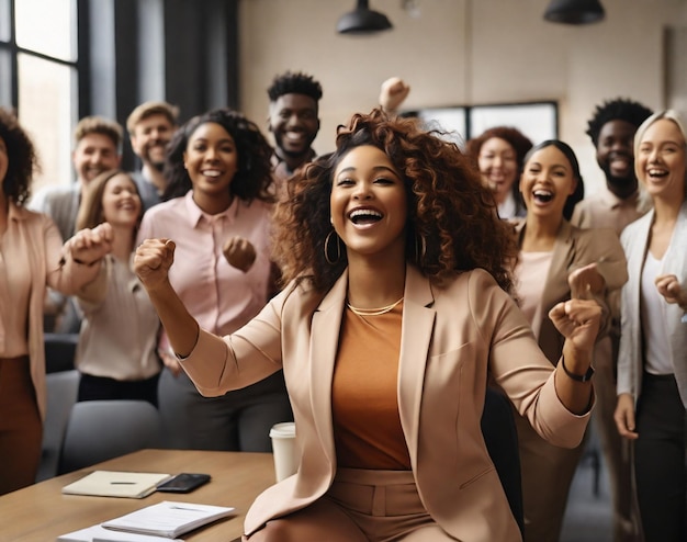 Employee appreciation day with beautiful business women Ai generated