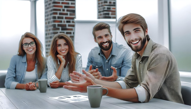 Employee candidly presenting ideas during a team meeting concept as A candid shot of an employee pre