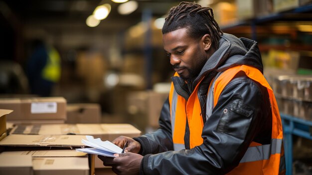 An employee counting stocks