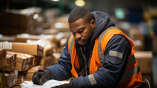 An employee counting stocks