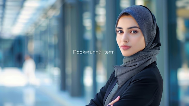 Empowered Businesswoman in Hijab Professional attire concept