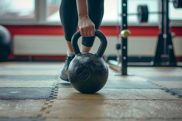 Empowered Woman Exercising in Gym for Fitness and Health Improvement