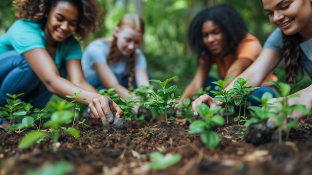 Empowering Diversity LGBTQ Activists Planting Trees in Community Garden for Environmental Change