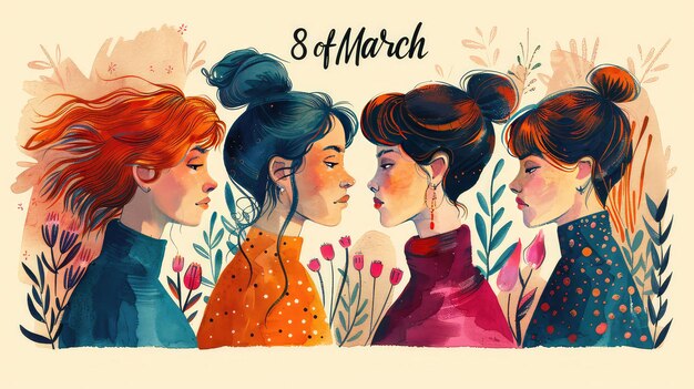 Empowering Illustration for International Womens Day Poster