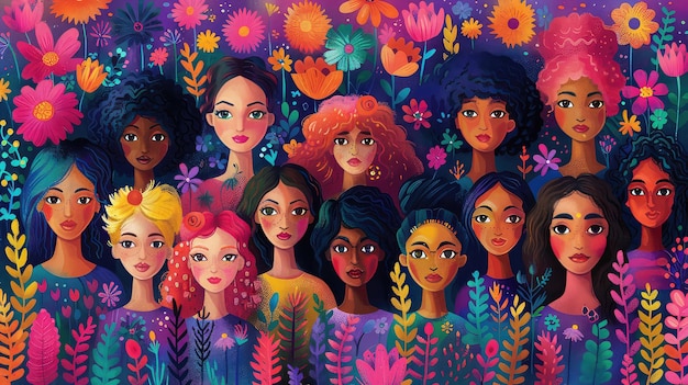 Empowering Illustration for International Womens Day Poster