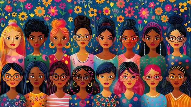 Empowering Illustration for International Womens Day Poster