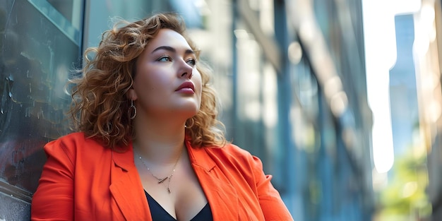 Empowering Urban Exploration A Stylish PlusSize Woman Embracing Body Positivity in Fashion Concept Fashion Body Positivity Urban Exploration PlusSize Empowerment