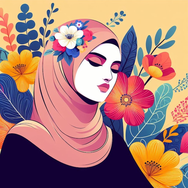 Empowering Womens Day image featuring a woman in a hijab