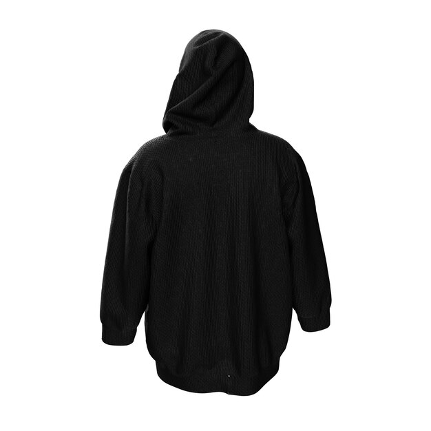 Photo empty 3d black hoodie mockup on white background