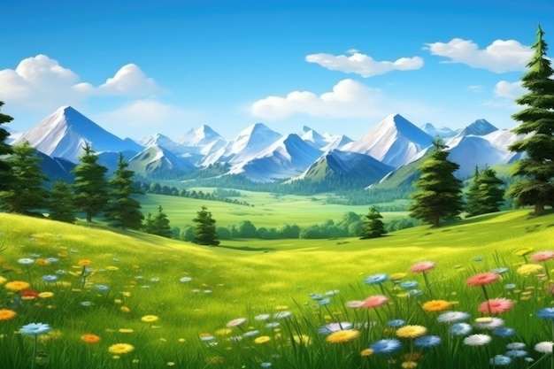 empty 3D cartoon background wallpaper for kids and animation