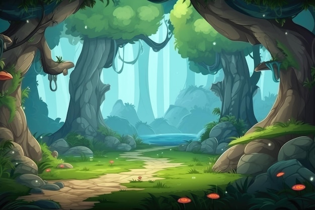 empty 3D cartoon background wallpaper for kids and animation