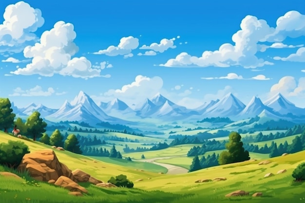 empty 3D cartoon background wallpaper for kids and animation