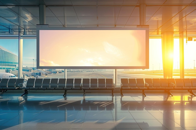 Empty Airport Billboard for Advertising