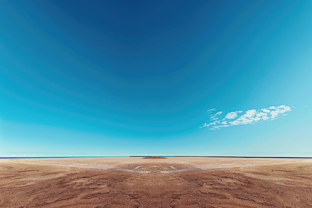 Photo an empty baseball field with a clear sky background suitable for sports or outdoor themes