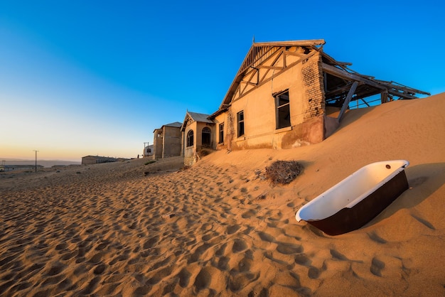 Empty bathtub in Kolmanskop ghost town Namibia