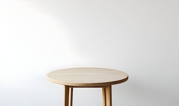 Photo empty beautiful round wood table on white background