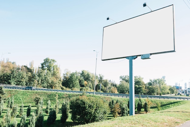 Empty billboard in countryside