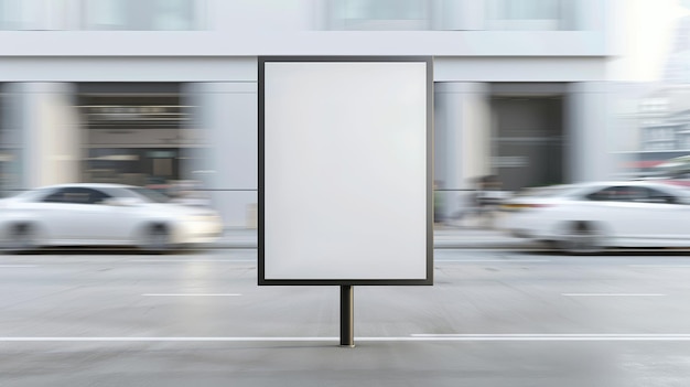 Empty billboard mockup in a busy urban street setting perfect for showcasing your design