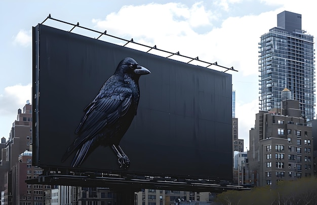 empty billboard stands on a highway with the sky in the background