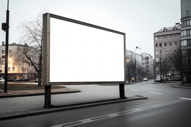 Empty billboard on the street created with generative AI