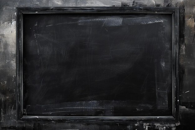 Empty black chalkboard on grunge wall background with copy space