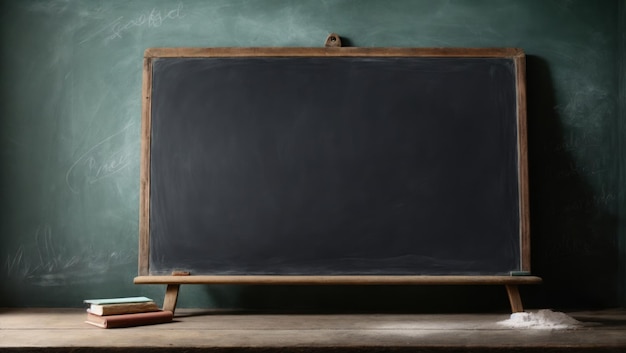 Empty blackboard with chalk background space for text back to school concept