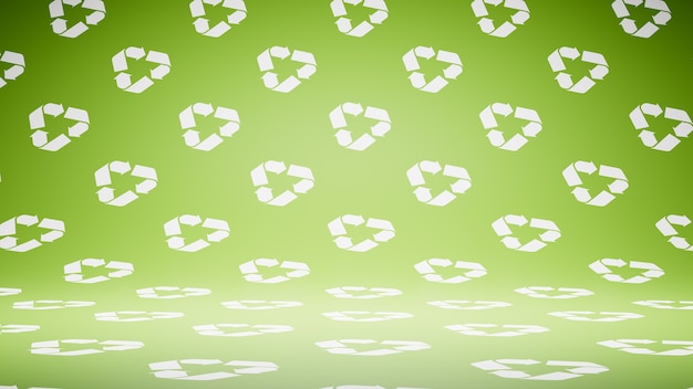 Empty Blank Green Recycle Symbol Pattern Studio